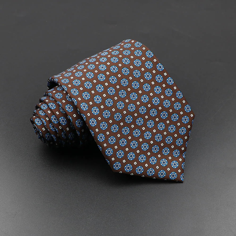 Men's Silk Tie 7.5cm - Dotted Floral Wedding & Business 5.0 by HitMyNeed