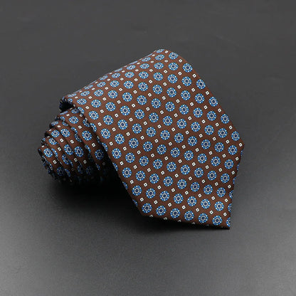 Men's Silk Tie 7.5cm - Dotted Floral Wedding & Business 5.0 by HitMyNeed