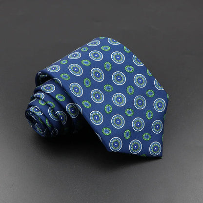 Men's Silk Tie 7.5cm - Dotted Floral Wedding & Business 60.0 by HitMyNeed