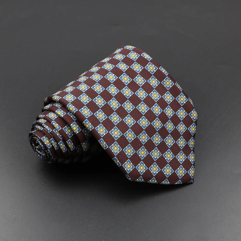 Men's Silk Tie 7.5cm - Dotted Floral Wedding & Business 62.0 by HitMyNeed