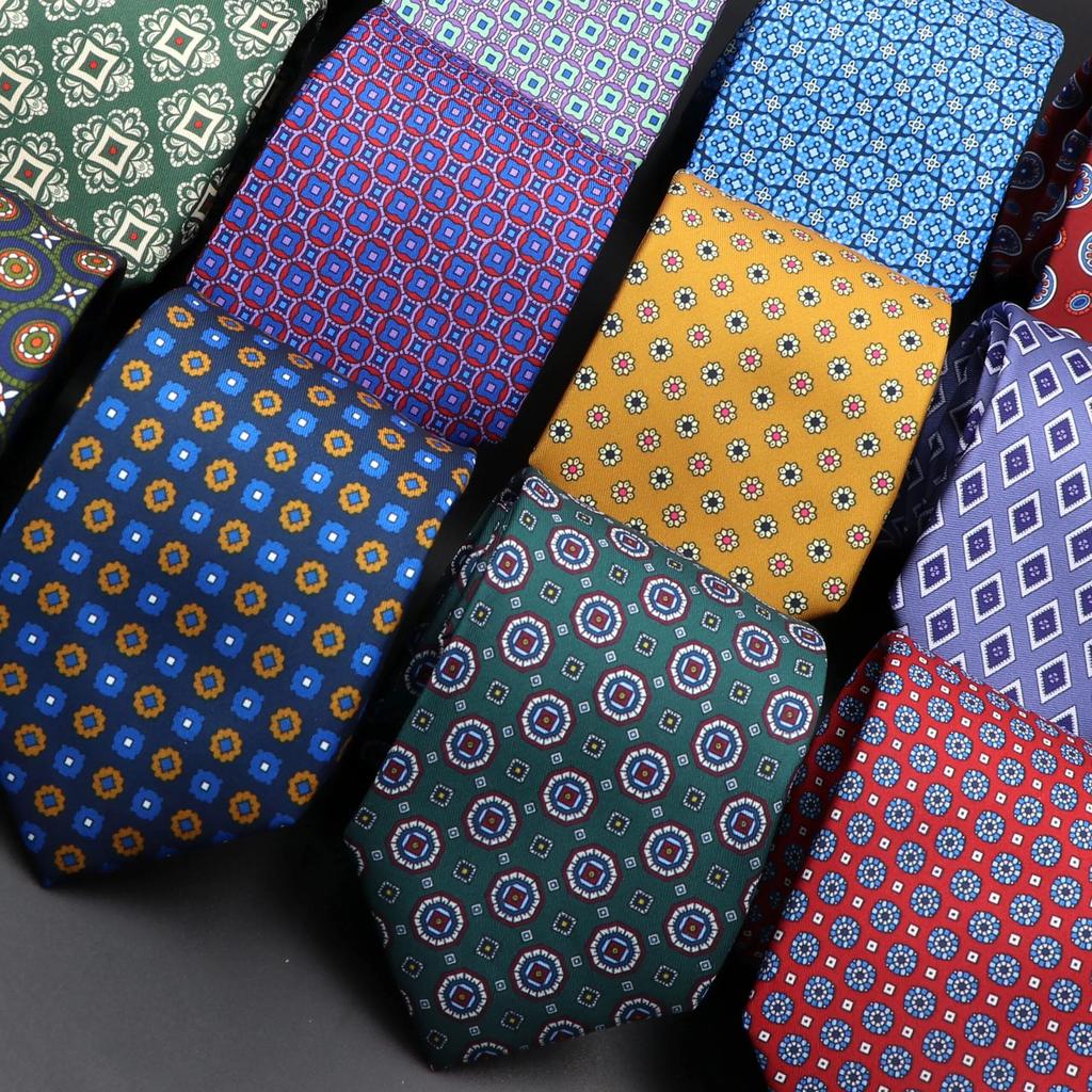 Men's Silk Tie 7.5cm - Dotted Floral Wedding & Business by HitMyNeed