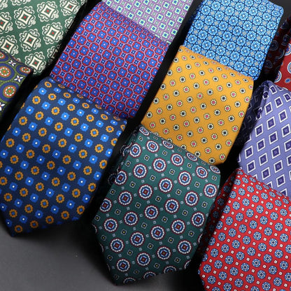 Men's Silk Tie 7.5cm - Dotted Floral Wedding & Business by HitMyNeed