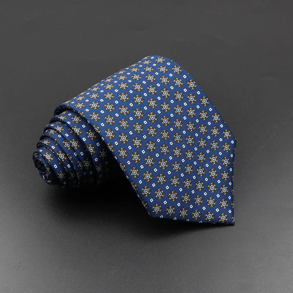 Men's Silk Tie 7.5cm - Dotted Floral Wedding & Business by HitMyNeed