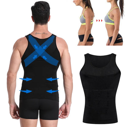 Men's Slimming Compression Vest with Abdominal Control by HitMyNeed