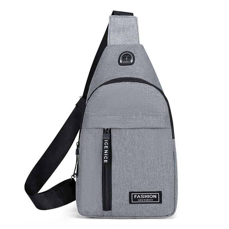 Men's Solid Color Chest Crossbody Bag by HitMyNeed