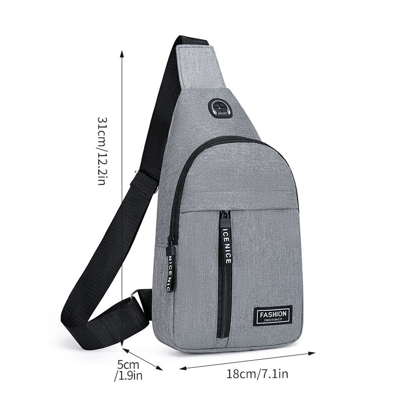 Men's Solid Color Chest Crossbody Bag by HitMyNeed