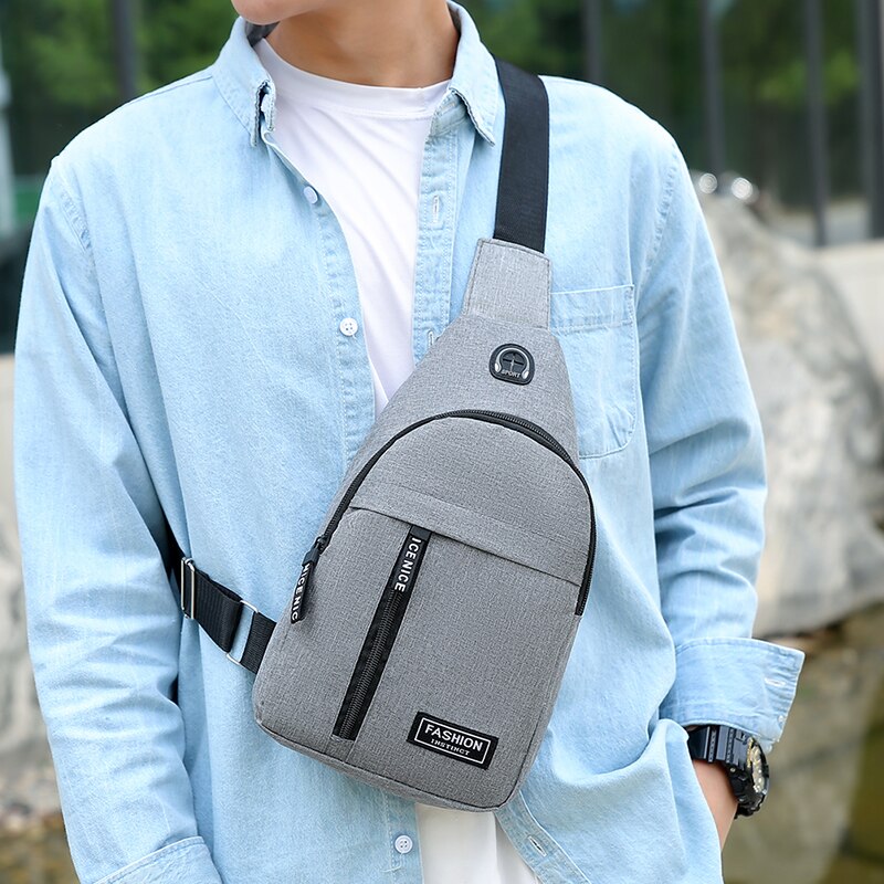 Men's Solid Color Chest Crossbody Bag by HitMyNeed