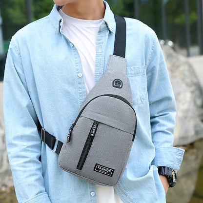 Men's Solid Color Chest Crossbody Bag by HitMyNeed