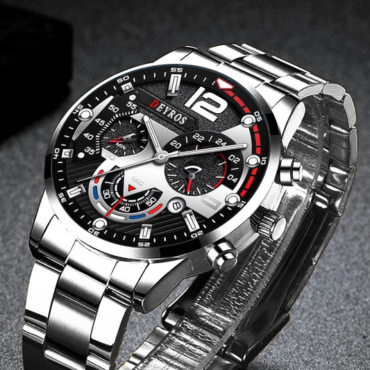 Men's Stainless Steel Quartz Watch with Date & Lume by HitMyNeed