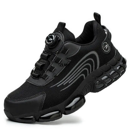 Men's Steel Toe Rotary Button Safety Work Sneakers 262-black 45.0 by HitMyNeed