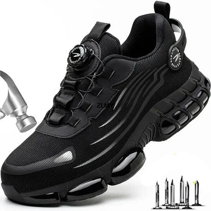 Men's Steel Toe Rotary Button Safety Work Sneakers by HitMyNeed