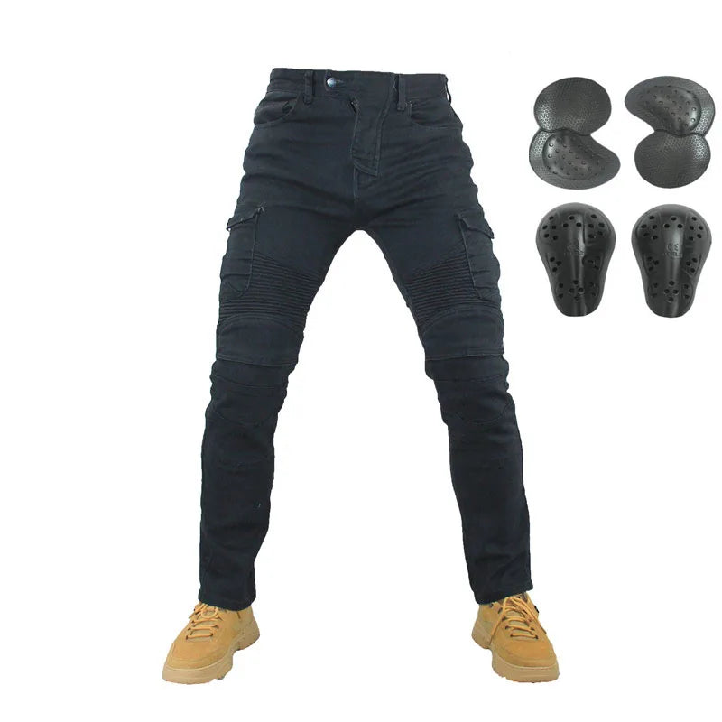 Men's Summer Motorcycle Riding Jeans grey-with-gear-b m by HitMyNeed