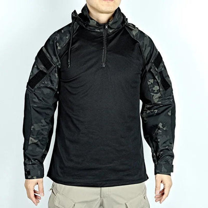 Men's Tactical Camouflage Long Sleeve Hooded Shirt by HitMyNeed