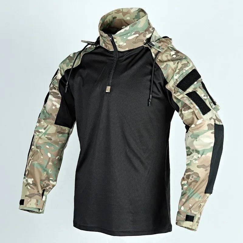 Men's Tactical Camouflage Long Sleeve Hooded Shirt cp xl by HitMyNeed