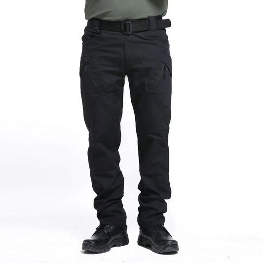 Men's Tactical Cargo Jogger Pants with Multi Pockets ia-black m by HitMyNeed