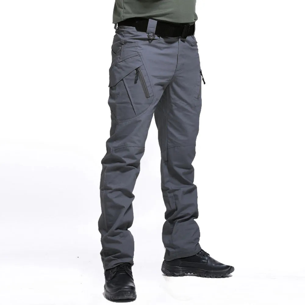 Men's Tactical Cargo Jogger Pants with Multi Pockets ia-gray m by HitMyNeed