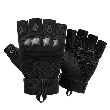 Men's Tactical Full Finger Outdoor Sports Gloves black l by HitMyNeed