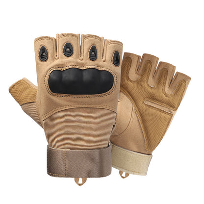 Men's Tactical Full Finger Outdoor Sports Gloves khaki l by HitMyNeed