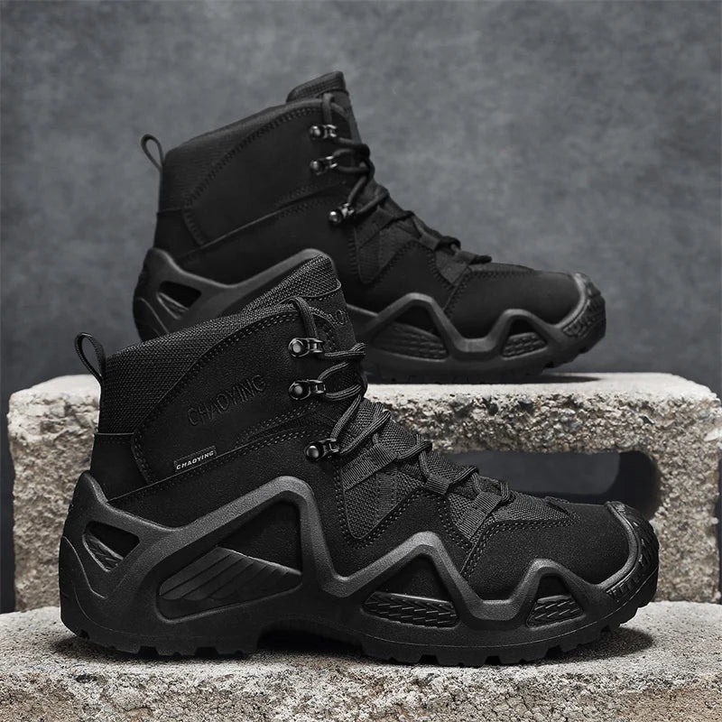 Men's Tactical Waterproof Boots with Straps black 39.0 by HitMyNeed