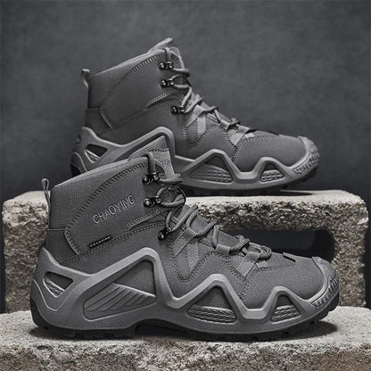Men's Tactical Waterproof Boots with Straps gray 43.0 by HitMyNeed