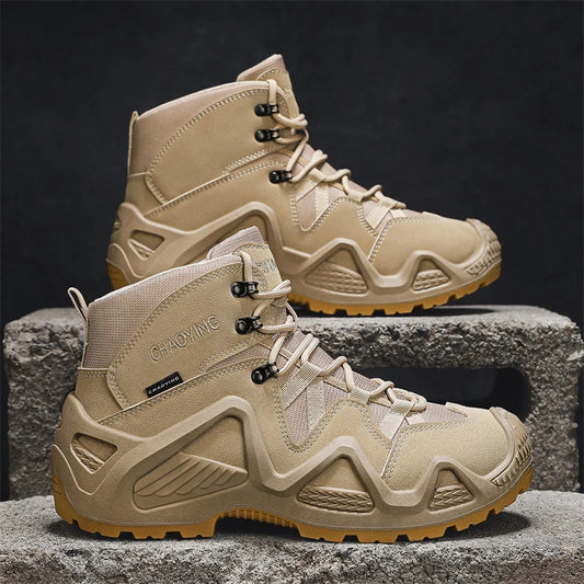 Men's Tactical Waterproof Boots with Straps khaki 45.0 by HitMyNeed