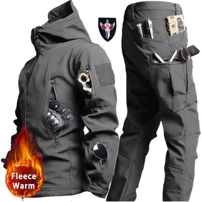 Men's Tactical Winter Soft Shell Hooded Suit by HitMyNeed