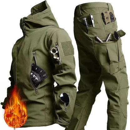 Men's Tactical Winter Soft Shell Hooded Suit by HitMyNeed