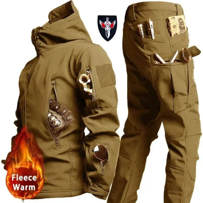 Men's Tactical Winter Soft Shell Hooded Suit by HitMyNeed