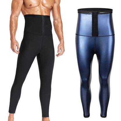 Men's Thermo Sauna Compression Workout Shorts long-all-blue-inside 2xl-3xl by HitMyNeed