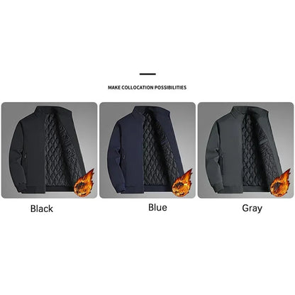 Men's Thick Waterproof Winter Jacket with Stand Collar by HitMyNeed