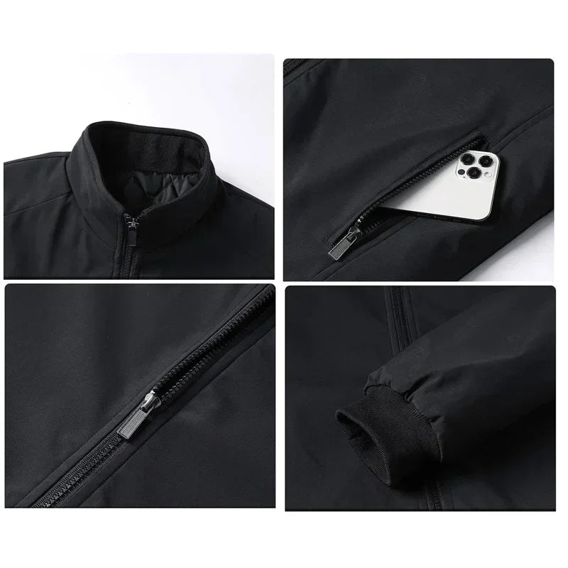 Men's Thick Waterproof Winter Jacket with Stand Collar by HitMyNeed