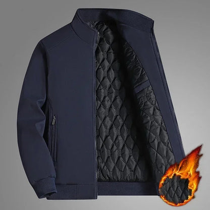 Men's Thick Waterproof Winter Jacket with Stand Collar darkblue 7xl110-122-5-kg by HitMyNeed