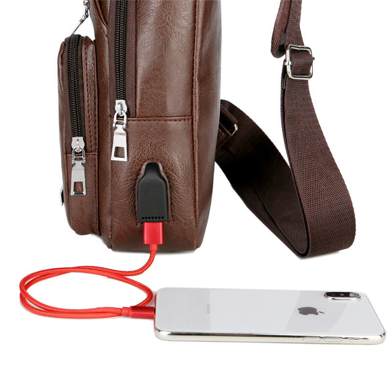 Men's USB Charging Anti-Theft Chest Sling Bag by HitMyNeed
