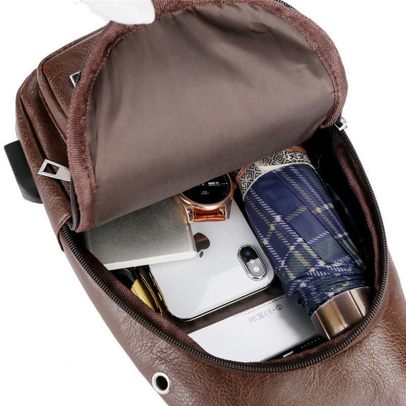 Men's USB Charging Anti-Theft Chest Sling Bag by HitMyNeed