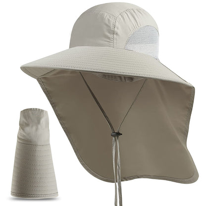 Men's UV Protection Fishing Hat with Neck Cover by HitMyNeed