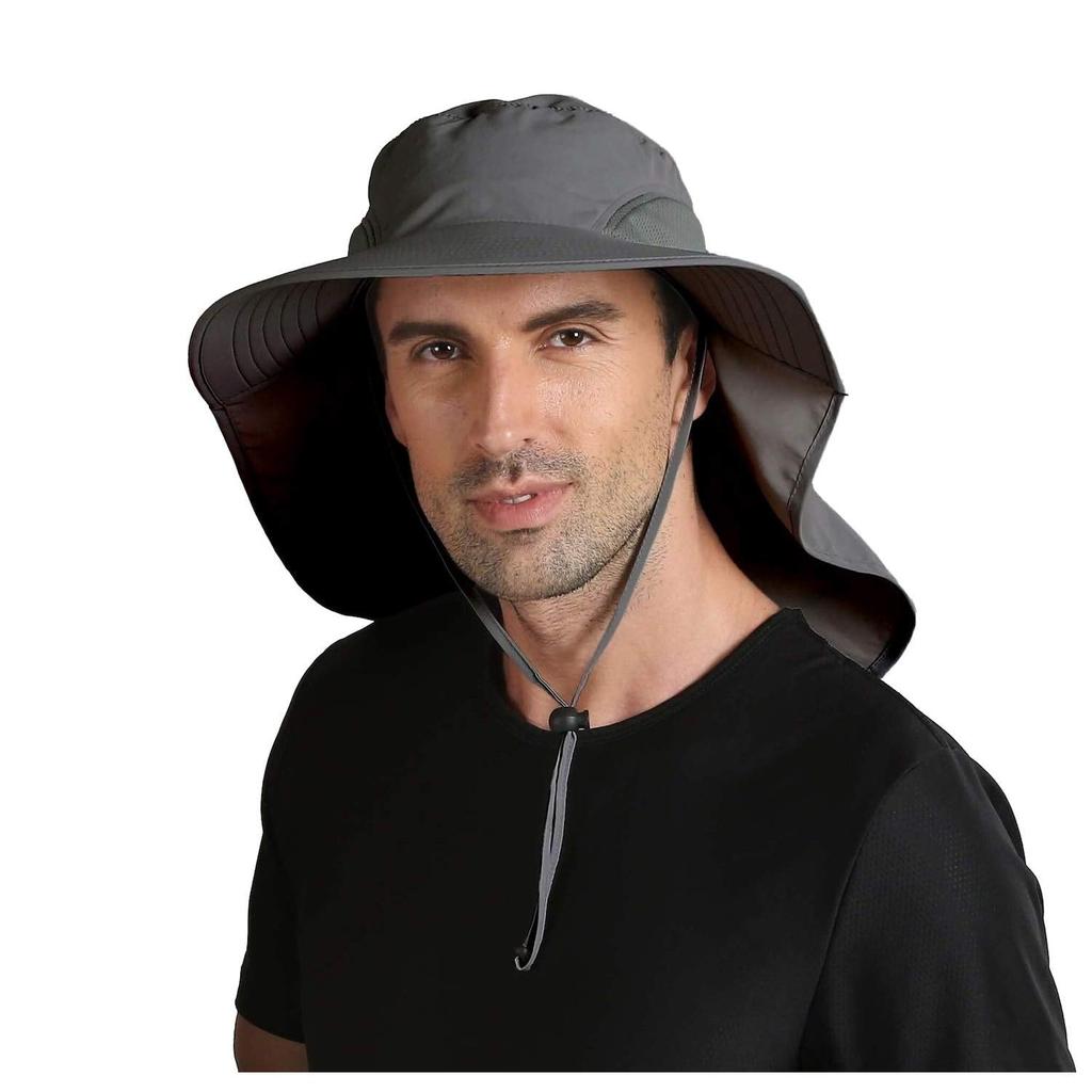 Men's UV Protection Fishing Hat with Neck Cover by HitMyNeed