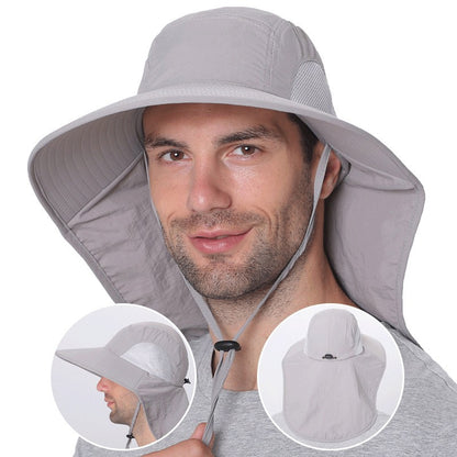 Men's UV Protection Fishing Hat with Neck Cover by HitMyNeed