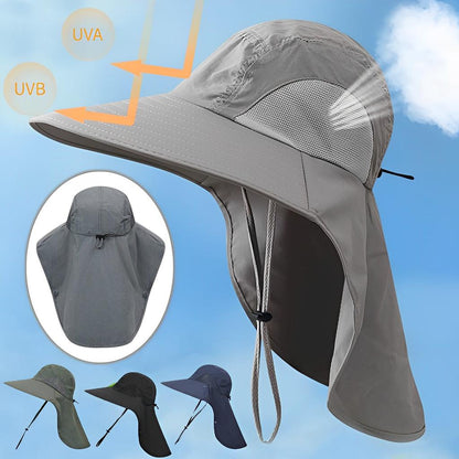 Men's UV Protection Fishing Hat with Neck Cover by HitMyNeed
