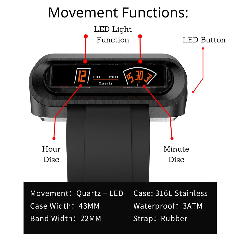Men's Waterproof Sport Watch with Rubber Band by HitMyNeed