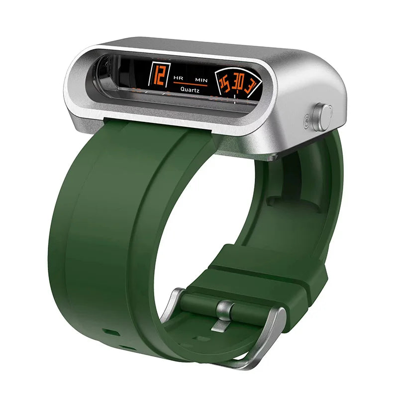 Men's Waterproof Sport Watch with Rubber Band green-style by HitMyNeed
