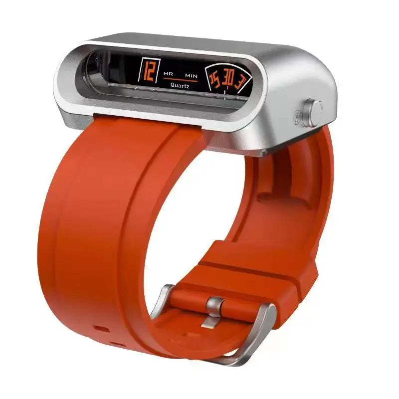 Men's Waterproof Sport Watch with Rubber Band orange-style by HitMyNeed