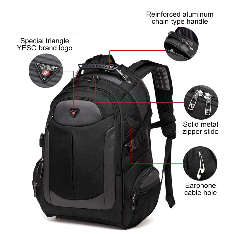 Men's Waterproof Weekend Travel Backpack | Large Laptop & Gadget Organizer by HitMyNeed