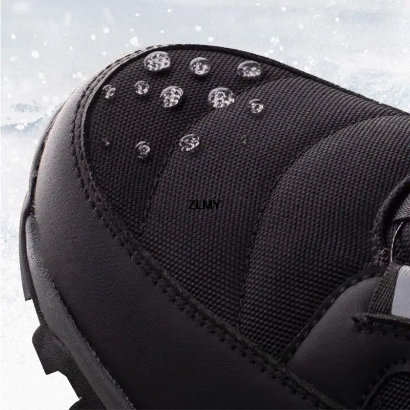 Men's Waterproof Winter Snow Boots with Plush Lining by HitMyNeed