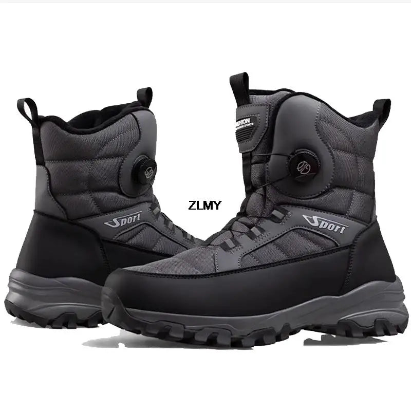 Men's Waterproof Winter Snow Boots with Plush Lining grey 46.0 by HitMyNeed