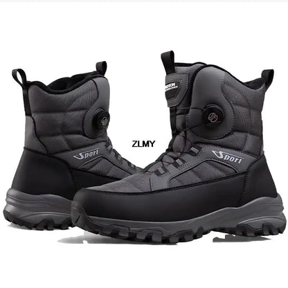 Men's Waterproof Winter Snow Boots with Plush Lining grey 46.0 by HitMyNeed