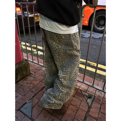 Men's Wide Leg Leopard Print Pants by HitMyNeed