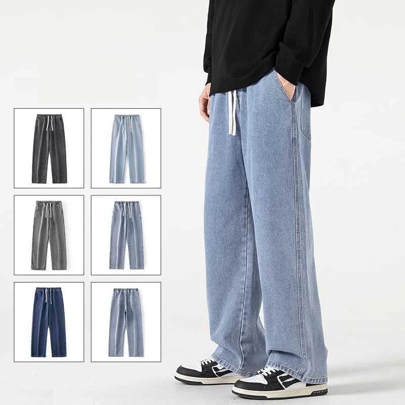 Men's Wide Leg Straight Fit Denim Jeans by HitMyNeed