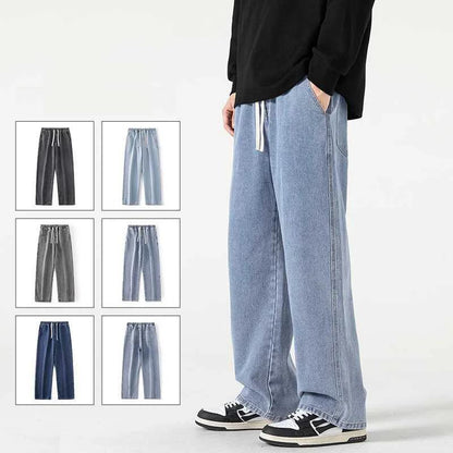 Men's Wide Leg Straight Fit Denim Jeans by HitMyNeed