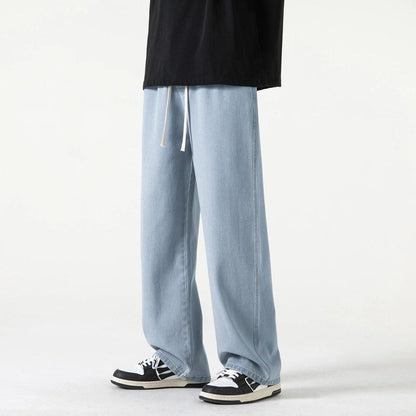 Men's Wide Leg Straight Fit Denim Jeans by HitMyNeed
