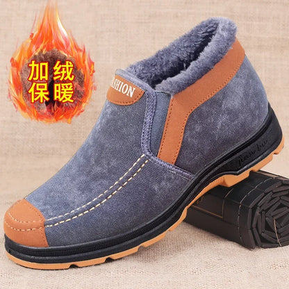 Men's Winter Cotton Snow Boots with Plush Lining grey 42.0 by HitMyNeed
